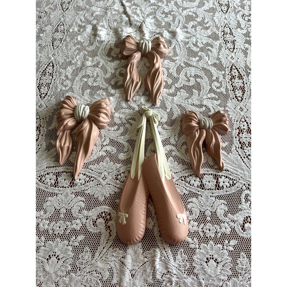 Vintage Homco Pink Hearts and Ballet Shoes